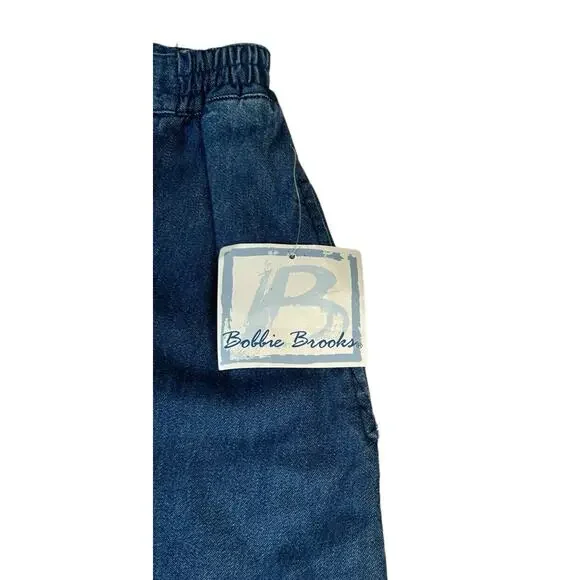 Vtg Bobbie Brooks Ankle Length Denim Jean Skirt Button Front A-Line Pockets 10 - Picture 2 of 8